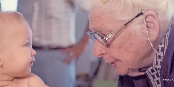 Dr. Ida Rolf with baby